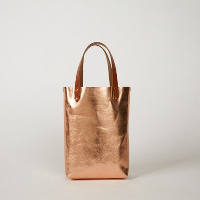 VIOLET  <br/> Foiled Leather Mini Tote <br> Rose Gold