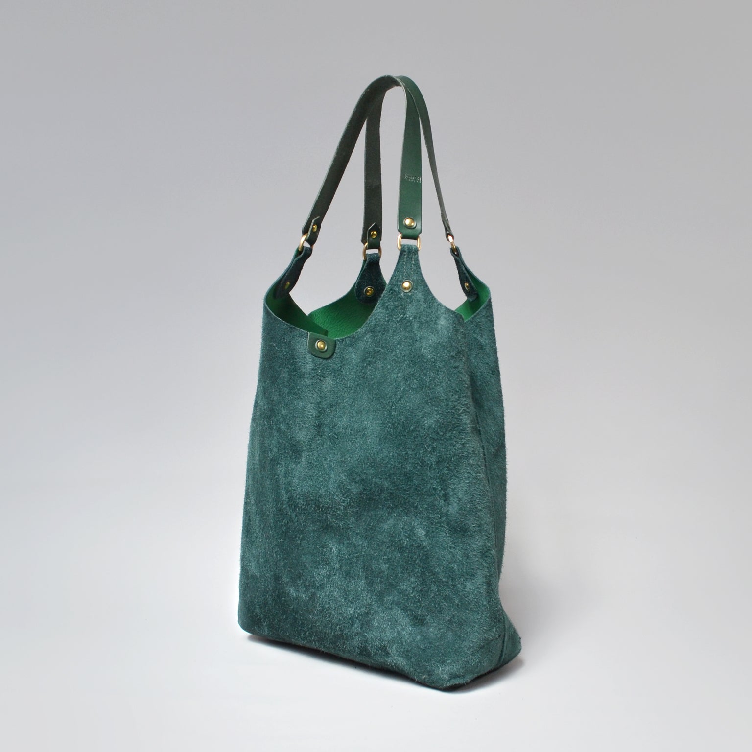 FANNY  <br/> Suede Tote Bag<BR/> Forest Green