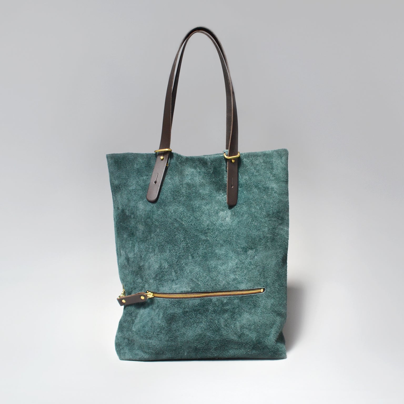 HELENA <br/> Suede Tote Bag <br/> Forest Green