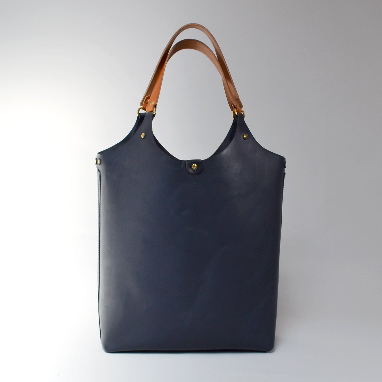 MARY <br/> Leather Tote Bag <br/> Navy