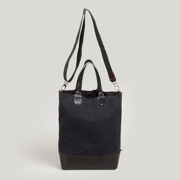 PHOEBE <br/> Canvas/Leather Tote Bag <br/> Black