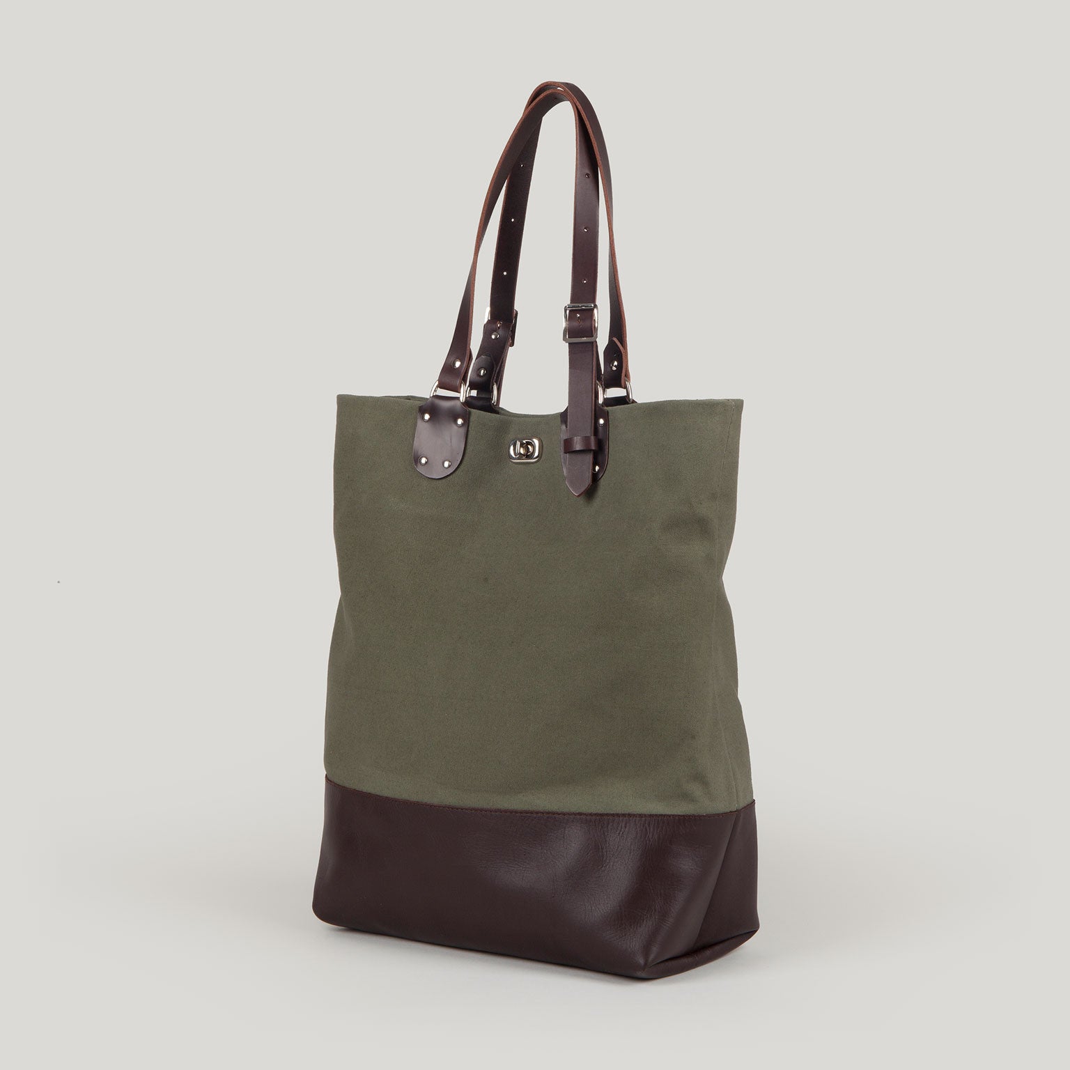 PALOMA <br/> Canvas/Leather Tote Bag <br/> Sage