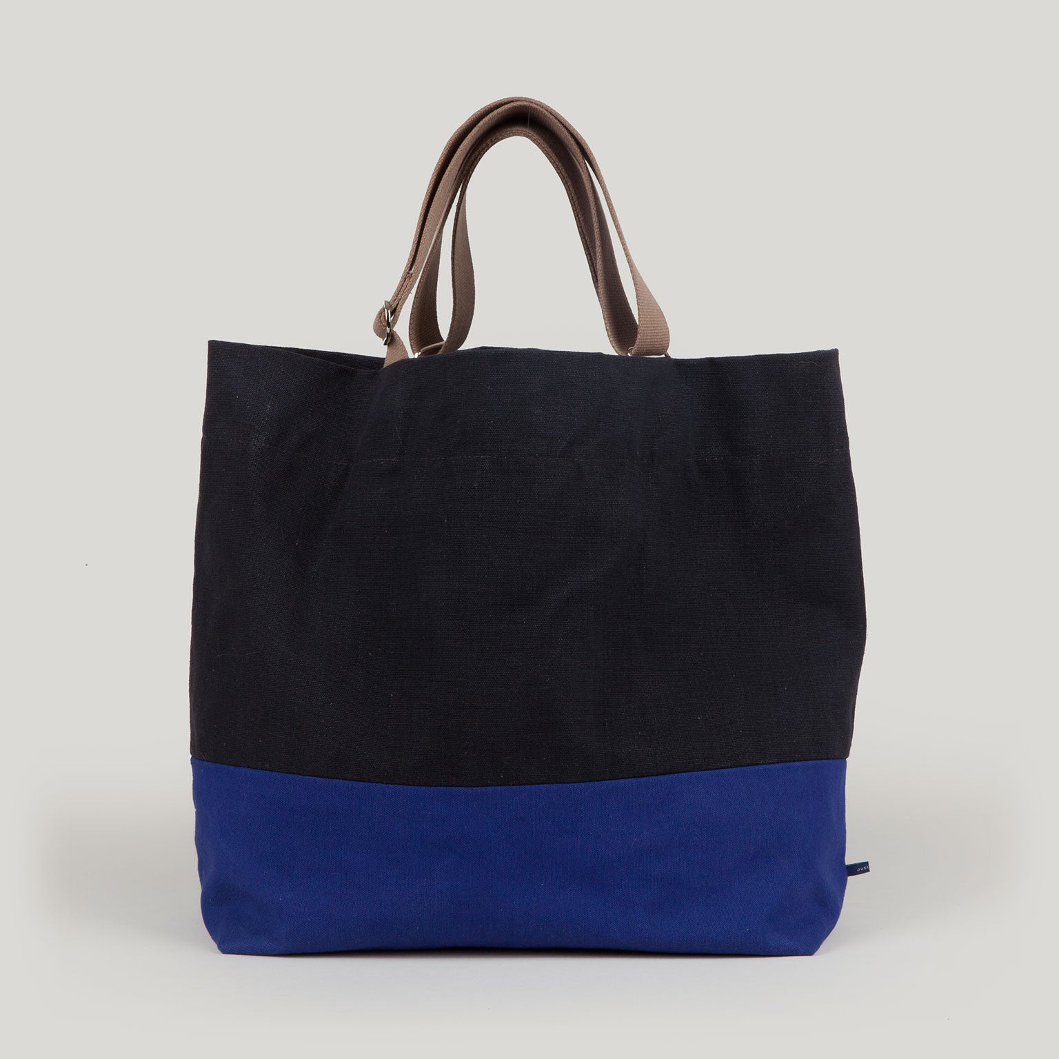 FRIDA <br/> Waxed Canvas Tote <br/> Black & Azure