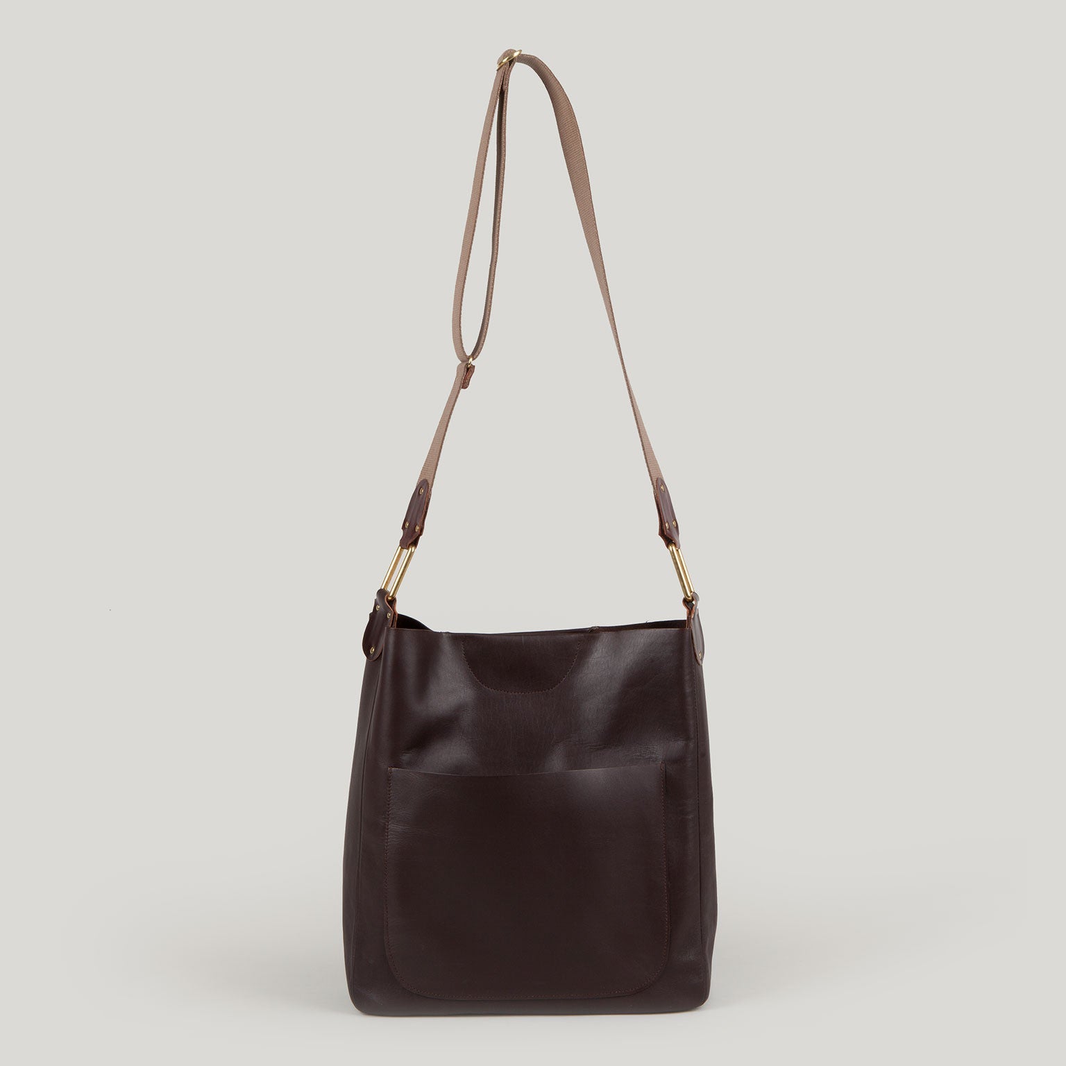 CELESTE leather shoulder bag - chestnut