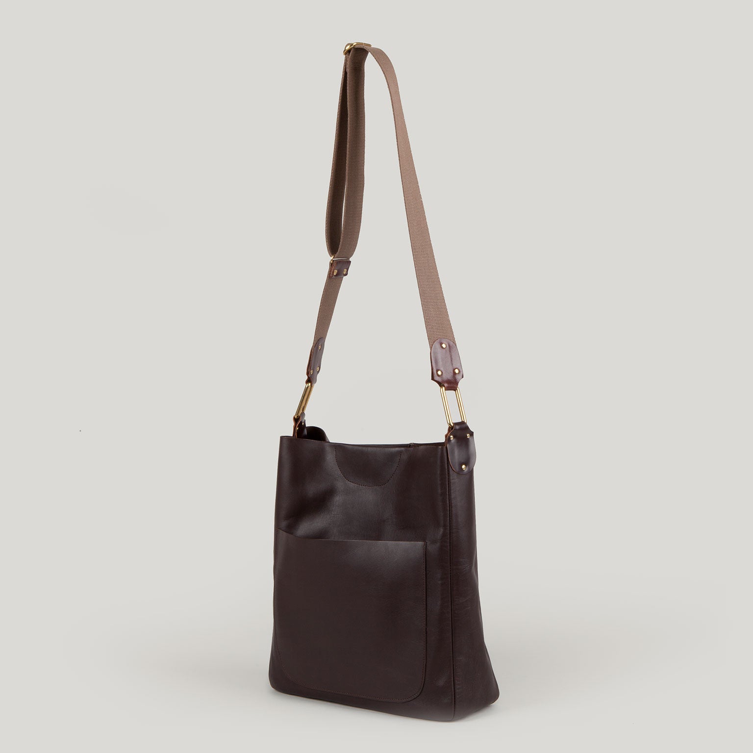 CELESTE leather shoulder bag - chestnut