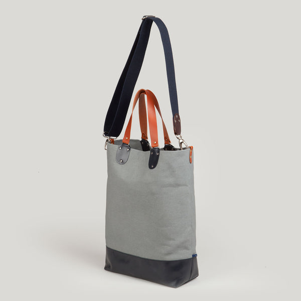 PHOEBE <br/> Canvas/Leather Tote Bag <br/> Grey