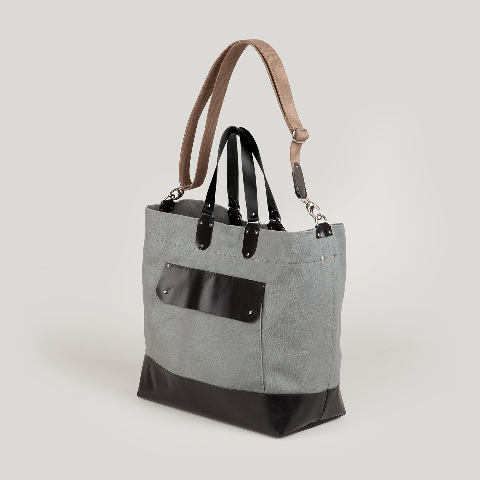 JETT  <br/> Large Canvas&Leather Tote <br/> Grey